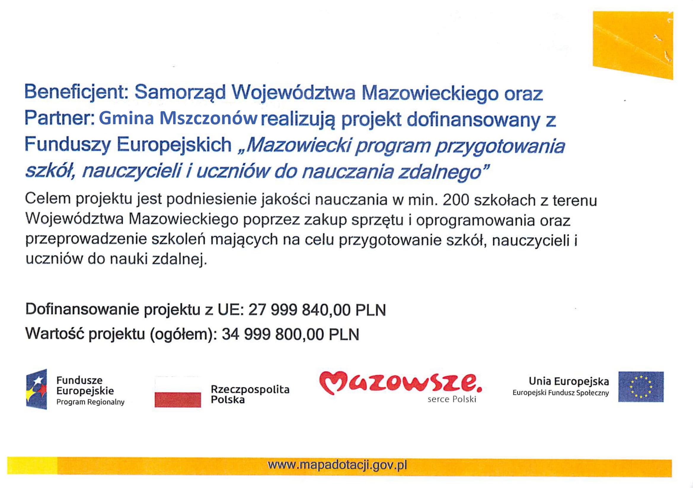 „Mazowiecki program przygotowania szkół, nauczycieli i uczniów do nauczania zdalnego”